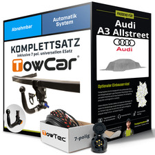 Für AUDI A3 Allstreet Typ 8YJ Anhängerkupplung abnehmbar +eSatz 7pol uni 24- NEU