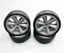 Gravity RC Belted USGT Tires Mounted on Grey Edge Wheels Set of 4 GRC123