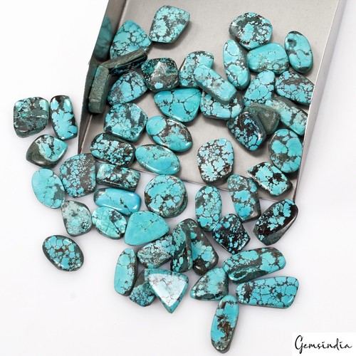 430 Ct/52 Pcs Natural USA Blue Green Turquoise Mix Cab Loose Wholesale Gemstones - Picture 5 of 5