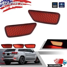 Dark Red Lens Full LED Rear Bumper Reflector Lights For Jeep WK2 Grand Cherokee