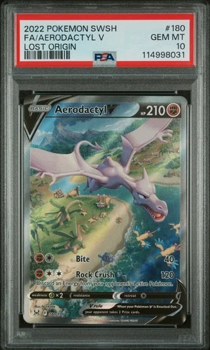 2022 Pokémon Aerodactyl V Alt Art 180/196 Lost Origin PSA 10 Gem Mint