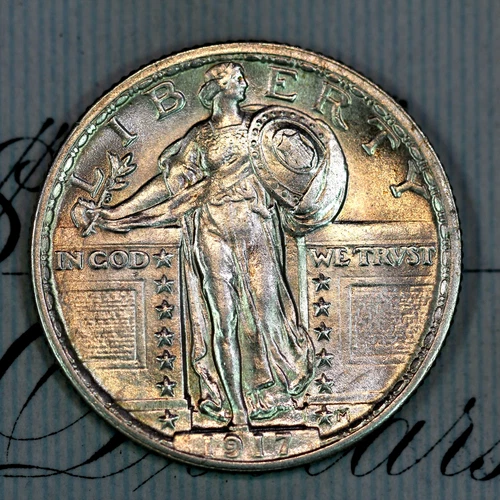 * 1917-P T2 FH * SOLID+ GEM BU MS STANDING LIBERTY QUARTER * FROM COLLECTION