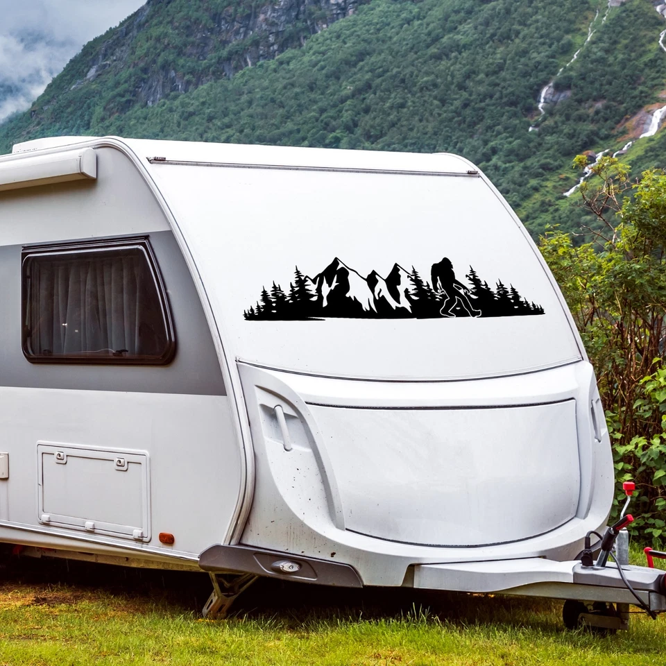 Calcomanía de vinilo Bigfoot Mountain Scene V17 - calcomanía para ventana de autocaravana cámper camión SUV Foto 4 de 4