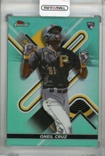 2022 Topps Finest Pittsburgh Pirates Oneil Cruz Base Aqua Refractor Rc 128/199