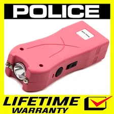 POLICE Stun Gun 398 700BV Mini Rechargeable LED Flashlight Pink