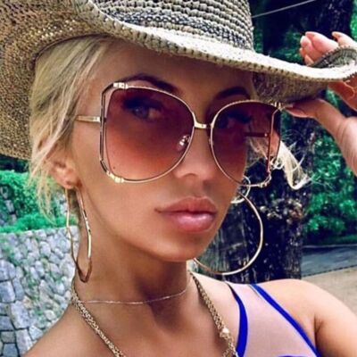 Oversized Pearl Square Sunglasses with UV400 Protection Gorgeous Polygon Pearl Women main image 3