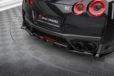 Mittlerer Diffusor Heck Ansatz DTM Look für Nissan GTR R35 Facelift schwarz