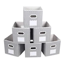 Set of 6 Foldable Storage Cubes Organizer Baskets with Dual Handles Storage Bins
