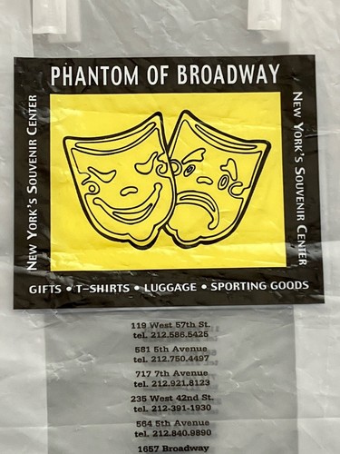 Phantom Of Broadway Plastic Carrier Bag - New York Souvenir Centre - Picture 3 of 3