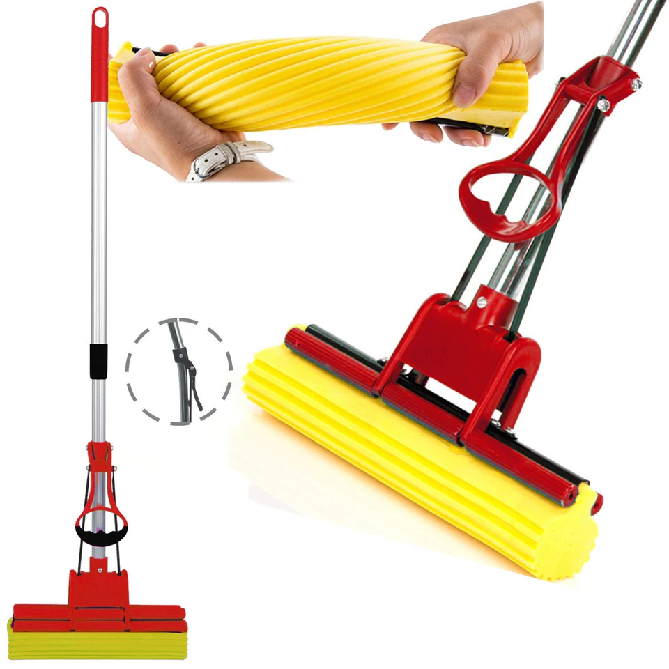 Pva Mop Mocio Scopa Assorbente Con Manico Telescopico Lava Strizza Asciuga dfh