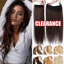 CLEARANCE One Piece Hidden Wire Hair Extensions 100 Remy Human Hair Thick Wefts