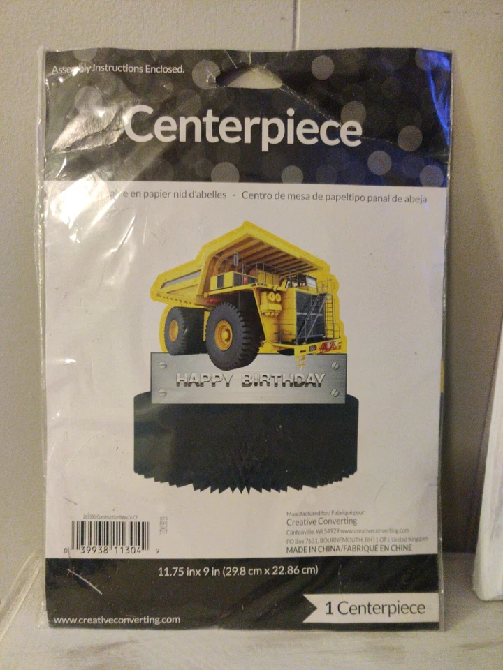 Construction Zone Birthday Party Table Centerpiece 12 3/4" Mining Dump Truck NEW - Image 2 of 3
