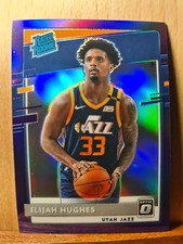 Elijah Hughes #192 2020-21 Donruss Optic Purple PRIZM Rated Rookie Jazz A0128A