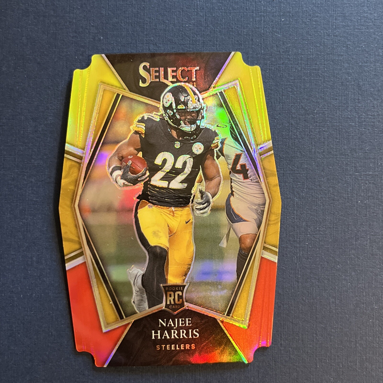 2021 Panini Select Najee Harris Rookie Red & Yellow Die Cut #153 RC Steelers SP
