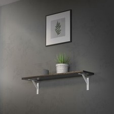 2x Mensole in alluminio bianco 180 mm supporti per ripiani muro scaffale pesanti