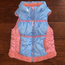 Obermeyer Puffer Vest Quilted Insulated Winter Vest Blue Pink Girls Size