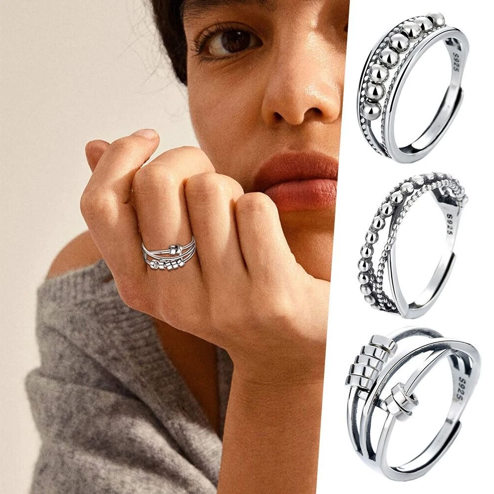 Relief Accessories 925 Sterling Silver Open Ring Thumb Rings Anxiety Ring