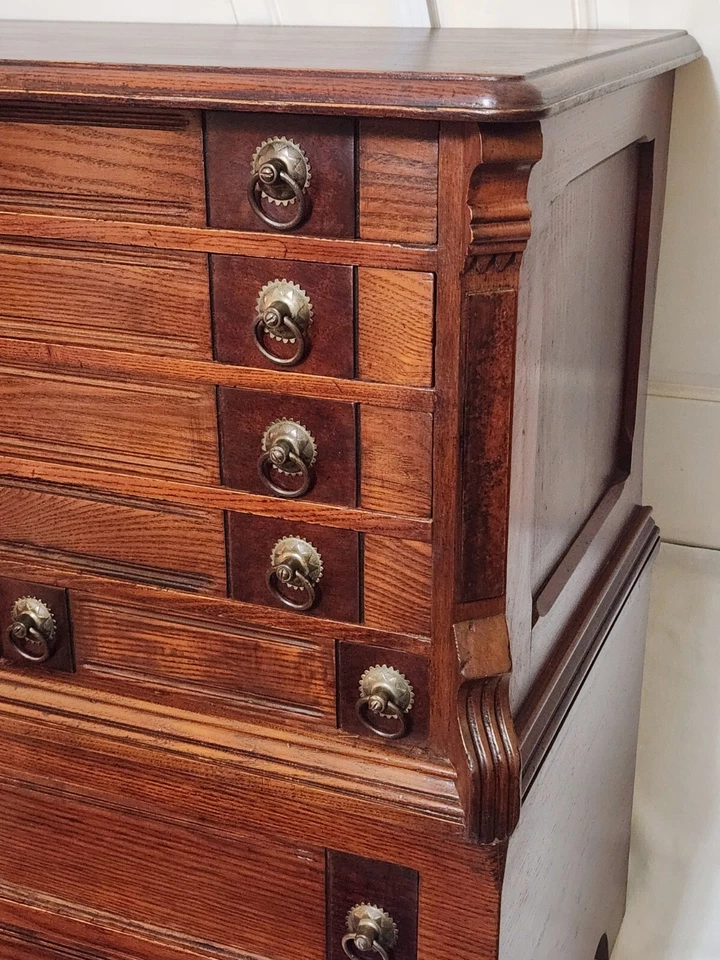 Silverware CHEST, Collectors CABINET, Spool Jewelry, Renaissance Victorian, 32"t - Image 4 of 4