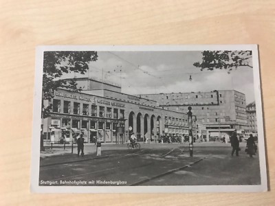 Ak Stuttgart Bahnhofplatz Mit Hindenburgbau 6.11.41 Werbung