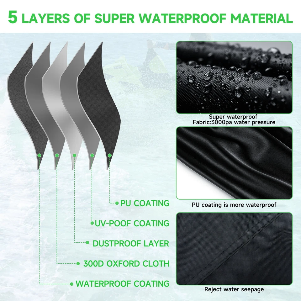 Cubierta de moto acuática 300D cubierta de PWC 120""-135"" apta para Yamaha WaveRunner FZR 2009-2016 Foto 3 de 4