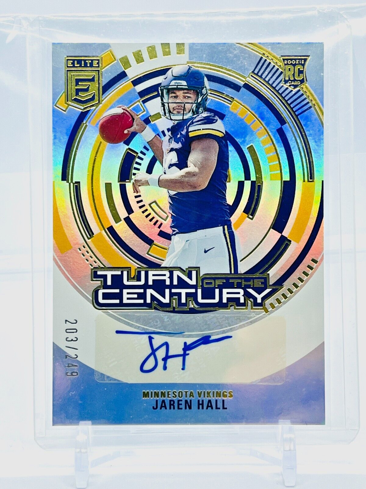 2023 Panini Elite Turn of the Century Jaren Hall Auto #203/249 RC Vikings
