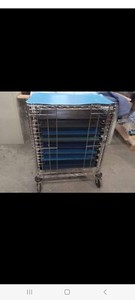 Nexel Side Load Wire Tray Cart with 19 Tray Capacity, 30"L x 18"W x 40"H