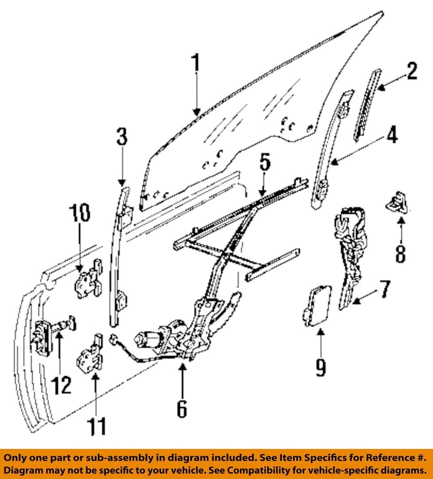 Front Right Door Glass Tint Z OEM 1992 1993 1994 1995 1996 Mitsubishi Diamante - Image 3 of 4