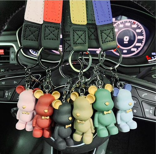 Creative Cute Bow Tie Bear Key Chain Car Key Chain Bear Pendant Bag Ornaments - Picture 4 of 18