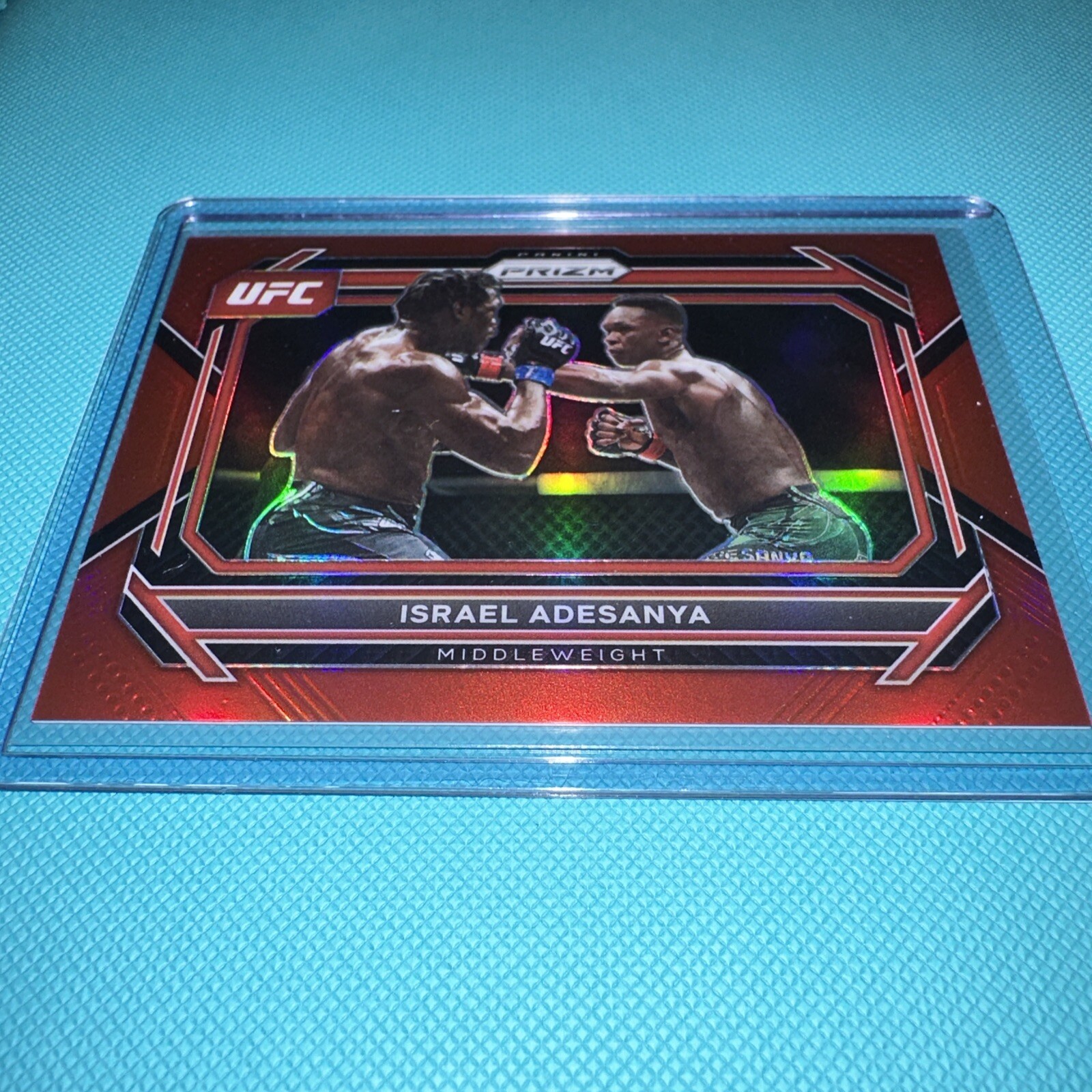 2023 Prizm UFC Base Horizontal Red #82 Israel Adesanya 49/199 - Middleweight