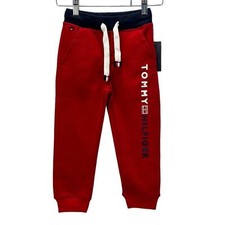 Tommy Hilfiger Boys Drawstring Elastic Waist Pull On Logo Sweat Pants - Red - 4
