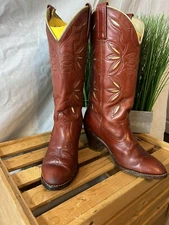 #3501, Dingo Acme Vintage Dark Rust/Brown Women's Roper. Style 50984 Size 5B