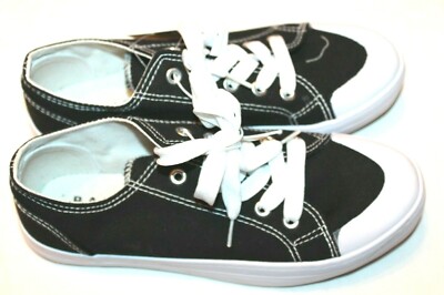 Basic Editions Youth Girls' Black/White Maisy Low Cut Sneakers Athletic Shoes 