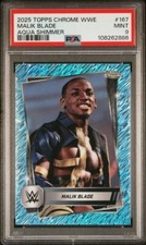 2025 Topps Chrome WWE Malik Blade #'d/199 AQUA SHIMMER REFRACTOR PSA 9 MINT #167