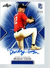 2021 Leaf Perfect Game Showcase Autographs Blue #BABG4 Bradley Gagen 5/15