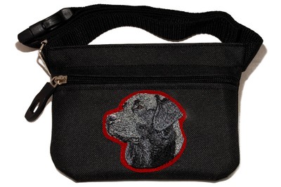 black dog treat pouch
