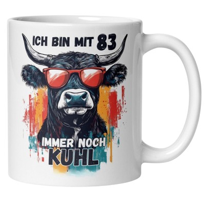 Momentals  Tasse 83. Geburtstag | Kuh & Spruch | Ich bin mit 83 immer noch Kuhl