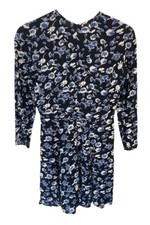 Reformation Blue Floral Long Sleeve Mini Dress Size Small