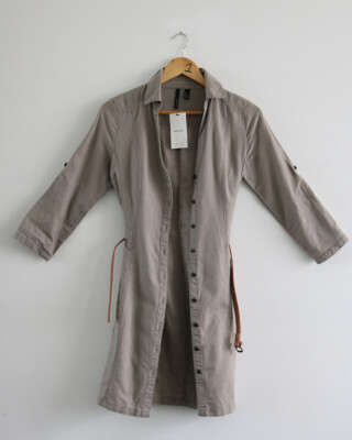 MANGO BASICS KHAKI BELT SHIRT DRESS SIZE  S 