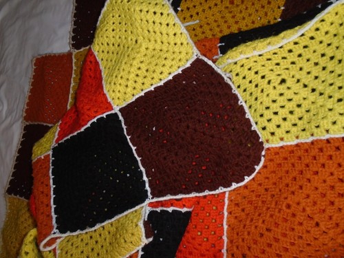 Manta De Colección Afghan Granny Core Crochet Multicolor Grande Hecha a Mano 104x96 - Imagen 5 de 13