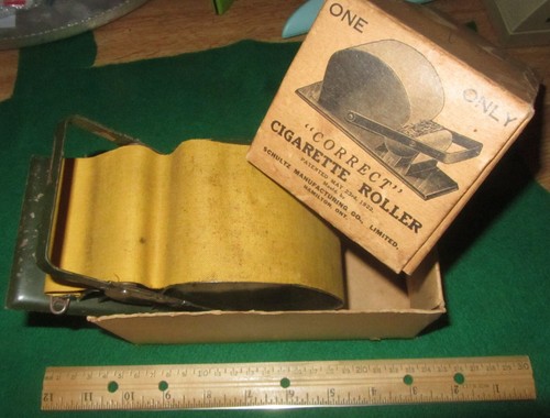 rare vintage "Correct" 'One' 'Only' 'CIGARETTE ROLLER' machine w/ box
