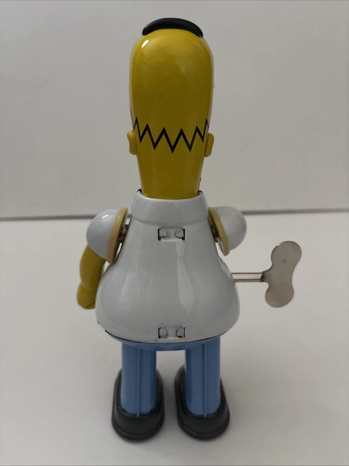 Los Simpson 2002 Rocket Usa Homer Simpson 8" juguete de cuerda de acción de hojalata Foto 3 de 4