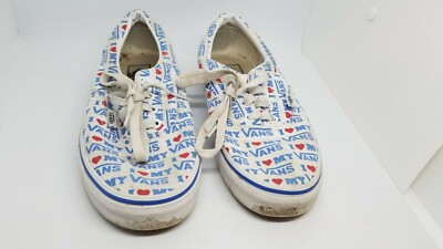 Vans Authentic ''I Love My Vans'' Sneakers Men 6-Women 7.5 White/Blue/Red 721356