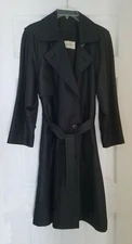 Evan-Picone Rain Trench Coat Black Woman US Size M
