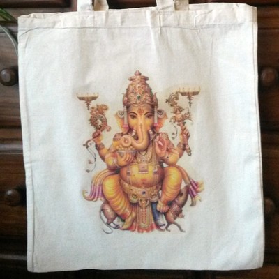 Download Ganesha Eco Friendly Cream Cotton Natural Tote Bag Shopper ...