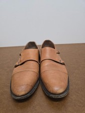 Mens Tan Leather Monk Strap Shoes By Samuel Windsor