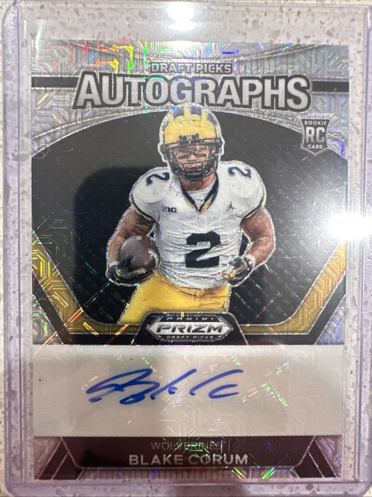 2024 Prizm Draft Picks Autographs Silver Mojo /25 - #DPA-BCM Blake Corum (RC)