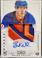 2013-14 Panini National Treasures Brock Nelson Rookie Patch Autograph 33/99 #137