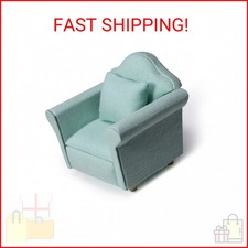 Dollhouse Couch with Pillow 1/12 Scale Miniature Armchair Furniture, Green