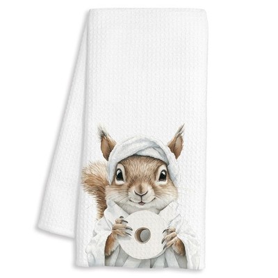 Funny Squirrel Hand Towels 16x24 Inch Bathroom Decor Cute Animal Gift