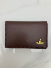 Vivienne Westwood Brown Purse Mini Bi-fold Wallet Gold Orb Logo